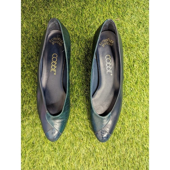 Cobbie RetroFlex System Teal Snakeskin Print Leather Slip-On Women's Shoes Sz 10 - Picture 4 of 8